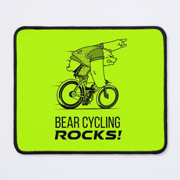 Item preview, Bear Cycling Rocks with rocking finger sign riding bicycle very fast designed and sold by activlifewear.