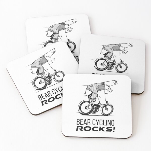 Item preview, Bear Cycling Rocks with rocking finger sign riding bicycle very fast designed and sold by activlifewear.