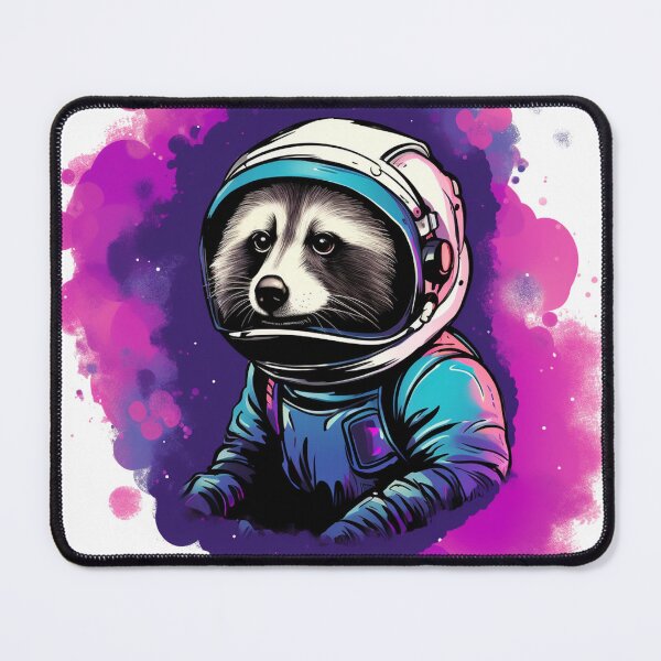 Item preview, Colorful Astronaut Raccoon in Space designed and sold by leanestoboes.