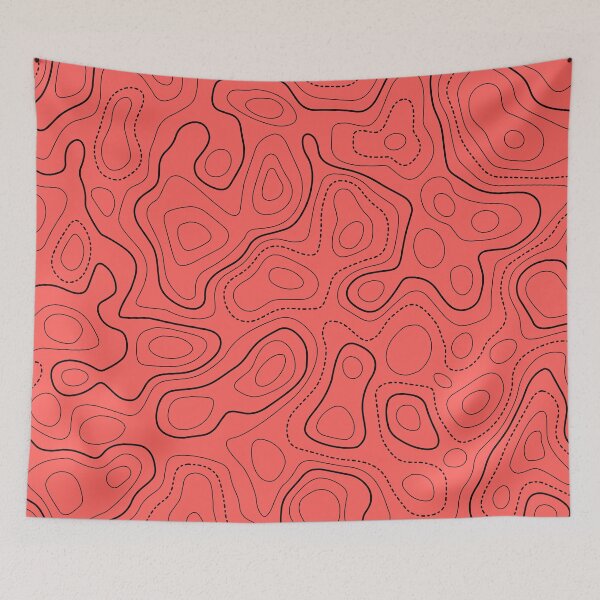 Item preview, Topography Pattern. Peach pink and Black color designed and sold by Aetherier.