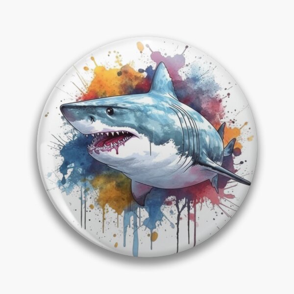 Item preview, Great white shark watercolor designed and sold by smartcreative24.
