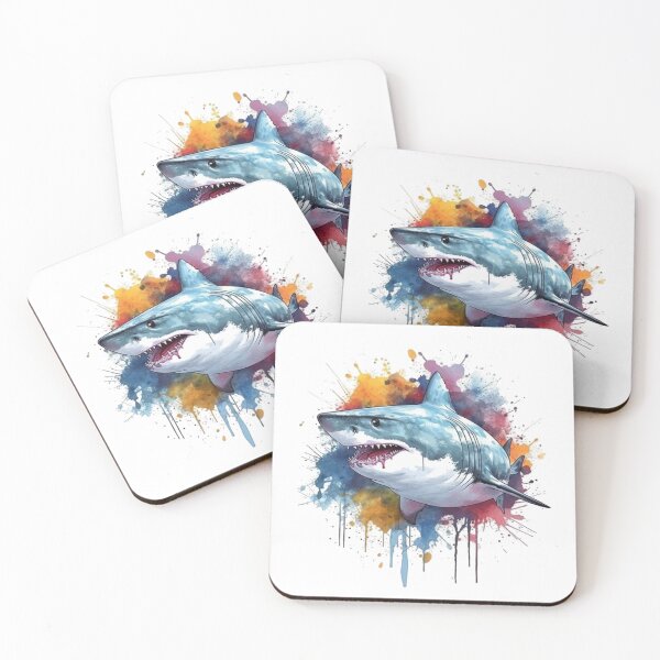 Item preview, Great white shark watercolor designed and sold by smartcreative24.