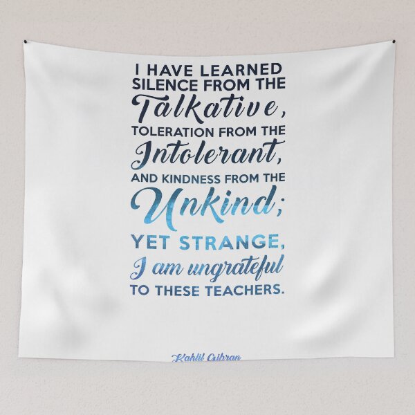 Item preview, I have learned silence from the talkative - Kahlil Gibran Quote - Typographic Print 03 designed and sold by Studio Grafiikka.