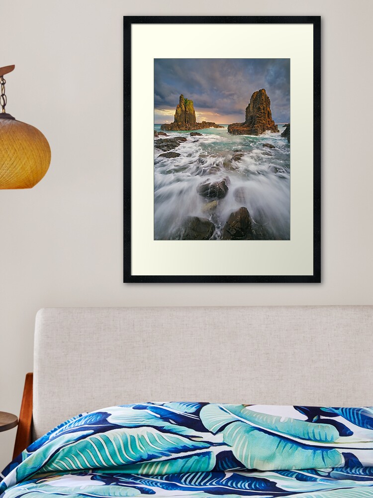 Framed Art Print, Cathedral Rocks, Kiama Downs, New South Wales, Australia designed and sold by Michael Boniwell