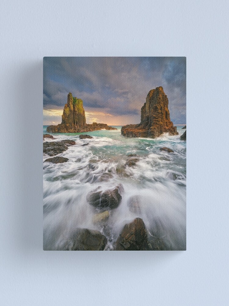 Thumbnail 2 of 3, Canvas Print, Cathedral Rocks, Kiama Downs, New South Wales, Australia designed and sold by Michael Boniwell.