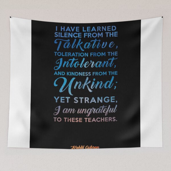 Item preview, I have learned silence from the talkative - Kahlil Gibran Quote - Typographic Print 02 designed and sold by Studio Grafiikka.