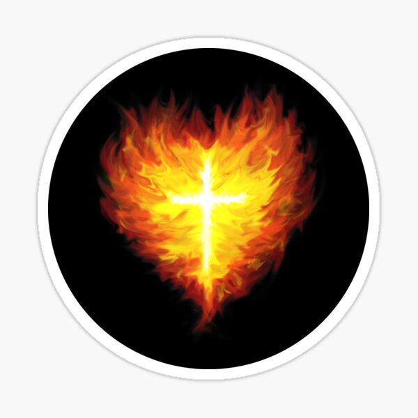 Item preview, Burning Heart and Cross designed and sold by JoshBeck.