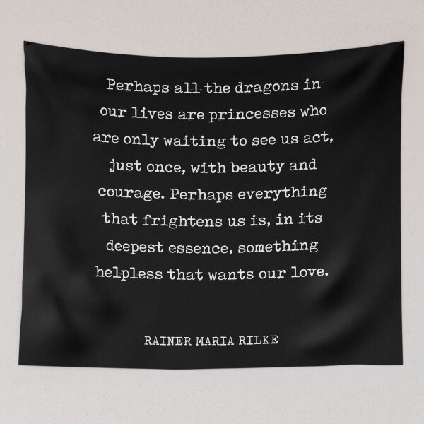 Item preview, Beauty, Courage and Love - Rainer Maria Rilke Quote - Typewriter Print 2 designed and sold by Studio Grafiikka.