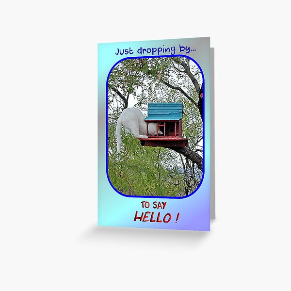 Just Dropping By to Say Hello Greeting Card