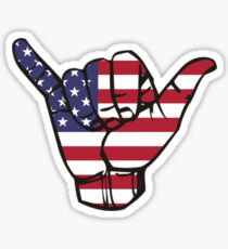 Hang Loose American Flag Sticker