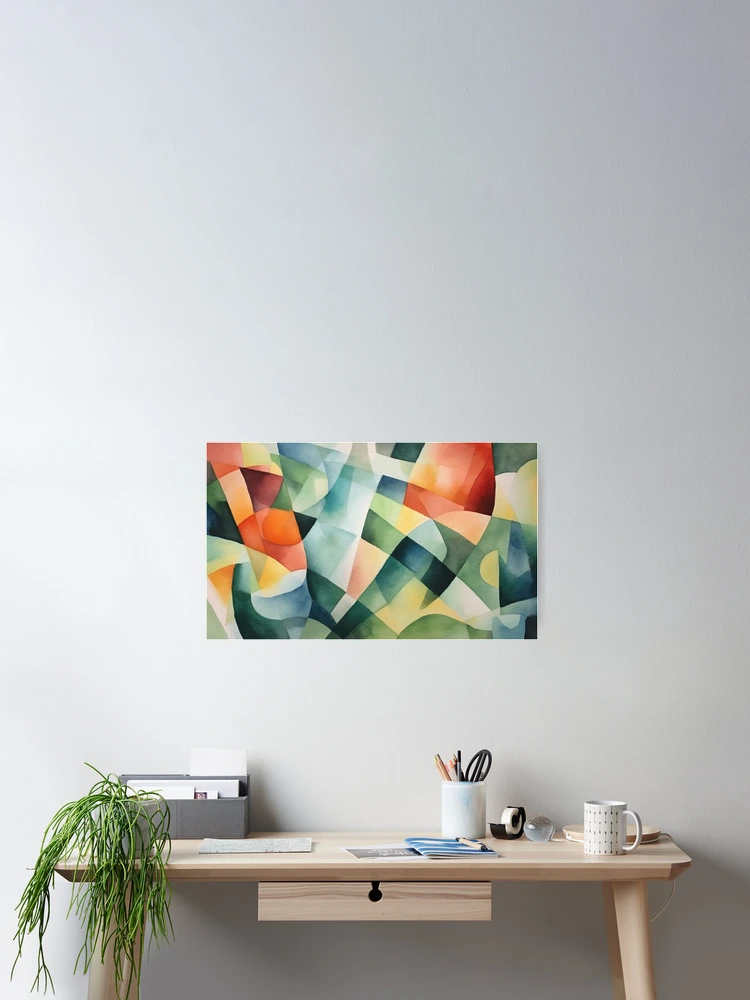 Imagen 2 de 3, Póster con la obra mango and citrin of pastel colors painted in cubist's watercolor style 3, diseñada y vendida por FlaskLab.