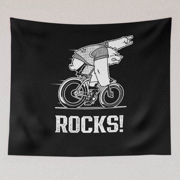 Item preview, Bear Cycling Rocks with rocking finger sign riding bicycle very fast designed and sold by activlifewear.