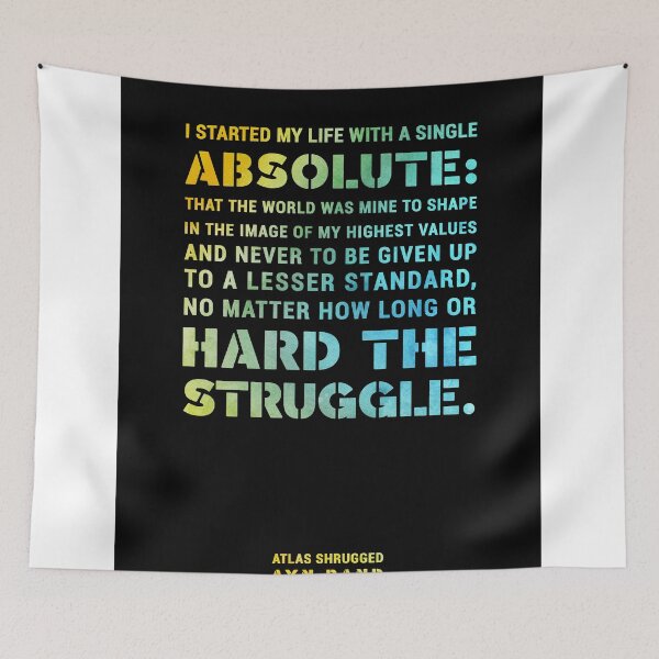 Item preview, I started my life with a single absolute - Ayn Rand - Atlas Shrugged Quote 01 - Typographic Print designed and sold by Studio Grafiikka.