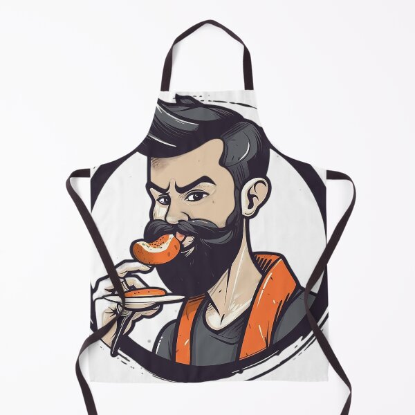 Item preview, Bearded Man eating a doughnut designed and sold by PCGDrawing.
