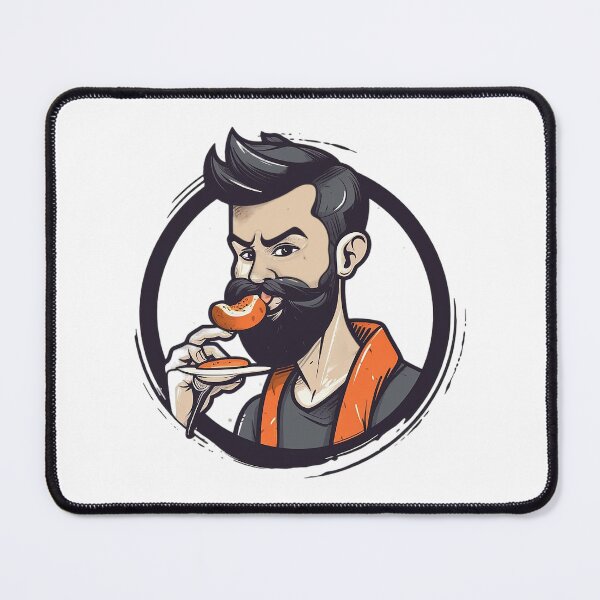 Item preview, Bearded Man eating a doughnut designed and sold by PCGDrawing.