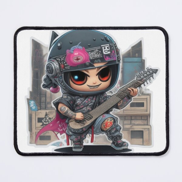 Item preview, Adorable kimono-clad ninja guitarist rocking the stage sticker and more. designed and sold by mefirefire.
