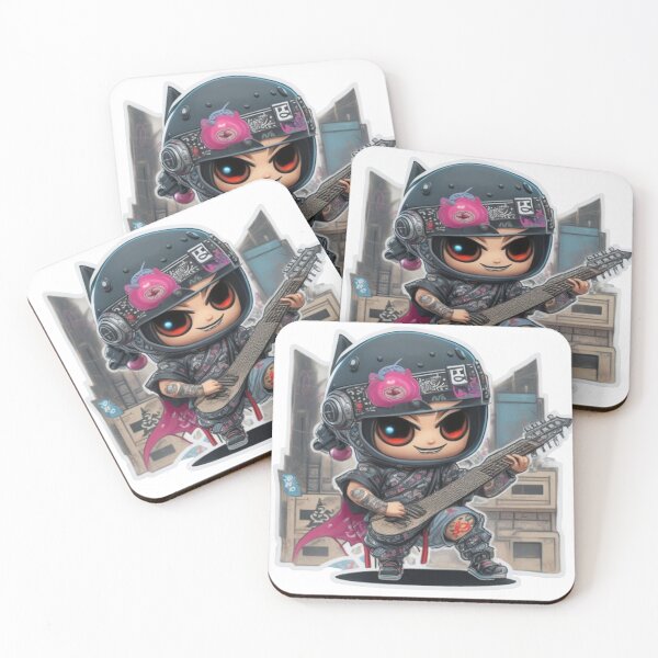 Item preview, Adorable kimono-clad ninja guitarist rocking the stage sticker and more. designed and sold by mefirefire.