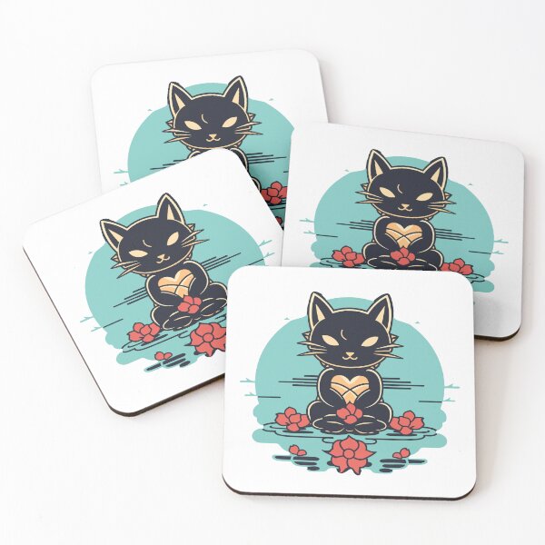 Item preview, cat ninja lotus designed and sold by MinimalAesthet.