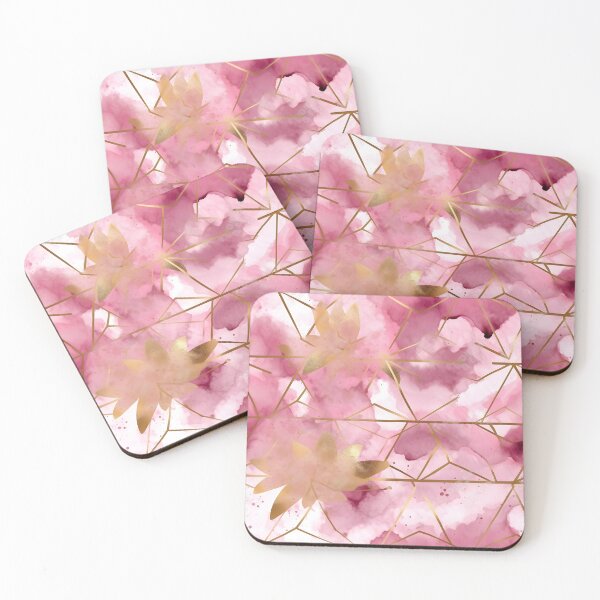 Item preview, Alcohol Ink Pink Asanoha Pattern Artwork designed and sold by EnchantedPixel3.
