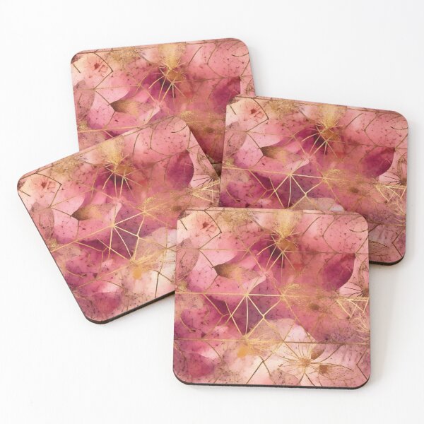 Item preview, Alcohol Ink Pink Asanoha Pattern Artwork designed and sold by EnchantedPixel3.