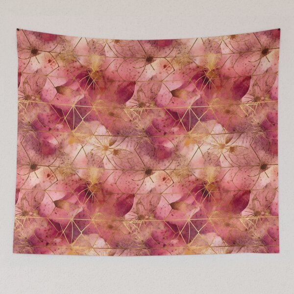 Item preview, Alcohol Ink Pink Asanoha Pattern Artwork designed and sold by EnchantedPixel3.