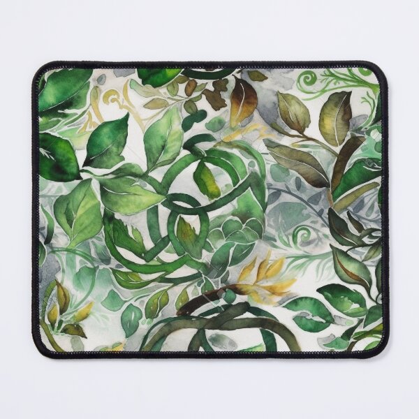 Item preview, "Kaleidoscope of Knots" - Lush Celtic-inspired Leafy Green Odyssey on White Canvas designed and sold by stateofhuman.