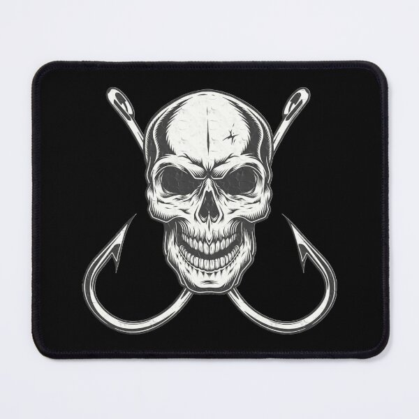 crossed fish hooks & skull Graffiti Hook with Vintage and Mid Star Pendant Pirate Fishing" Sticker for Sale