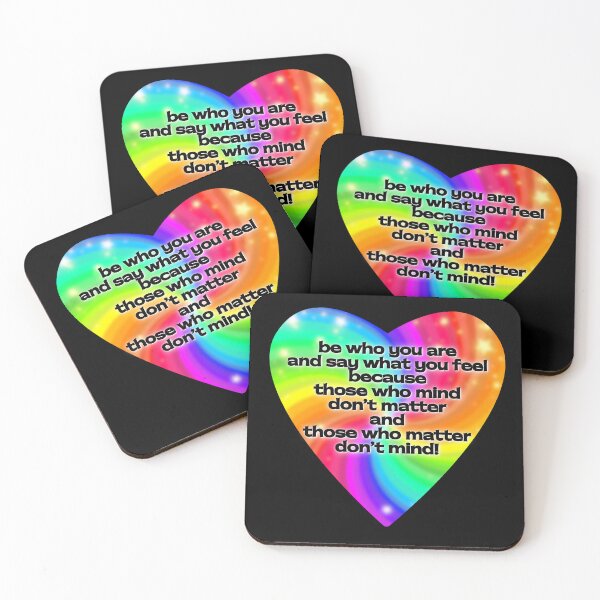 Item preview, Rainbow tie-dye heart with quote  “Be Who You Are and Say What You Feel Because Those Who Mind Don’t Matter and Those Who Matter Don’t Mind” Dr Seuss Quote designed and sold by MunsyArt.
