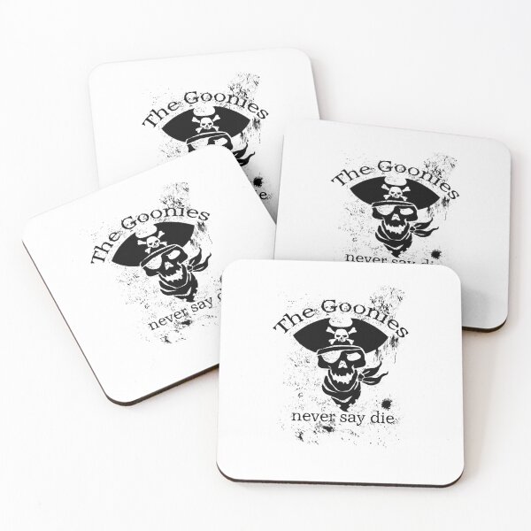 Item preview, the goonies, never say die - Black on White designed and sold by Adam 7ea.
