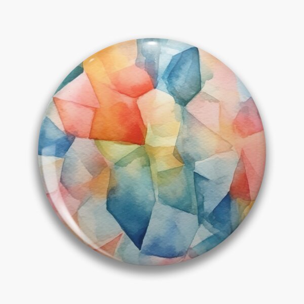 Item preview, crsytal and citrin of pastel colors painted in cubist's watercolor style 5 designed and sold by FlaskLab.