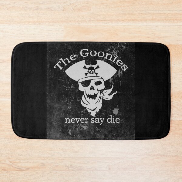 Item preview, the goonies, never say die - White on Black designed and sold by Adam 7ea.