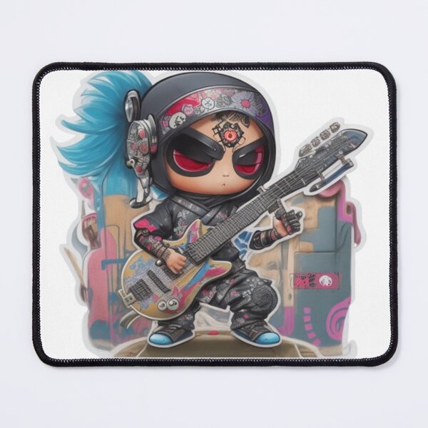 Item preview, Adorable kimono-clad ninja guitarist rocking the stage sticker and more. designed and sold by mefirefire.