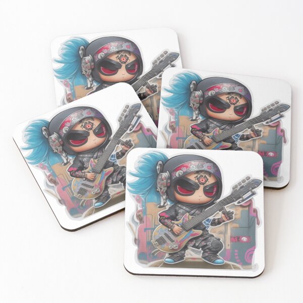 Item preview, Adorable kimono-clad ninja guitarist rocking the stage sticker and more. designed and sold by mefirefire.