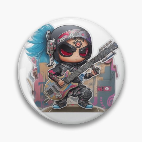 Item preview, Adorable kimono-clad ninja guitarist rocking the stage sticker and more. designed and sold by mefirefire.
