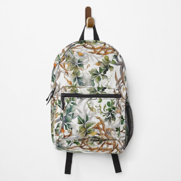 Item preview, "Baroque Serenade" - Elegant Celtic Knotwork Meets Autumn Leaves on a Symphony White Canvas designed and sold by stateofhuman.