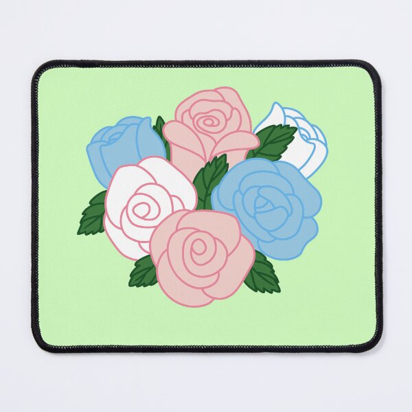 Item preview, Subtle Transgender Pride Roses  designed and sold by Blatherskite Studios.
