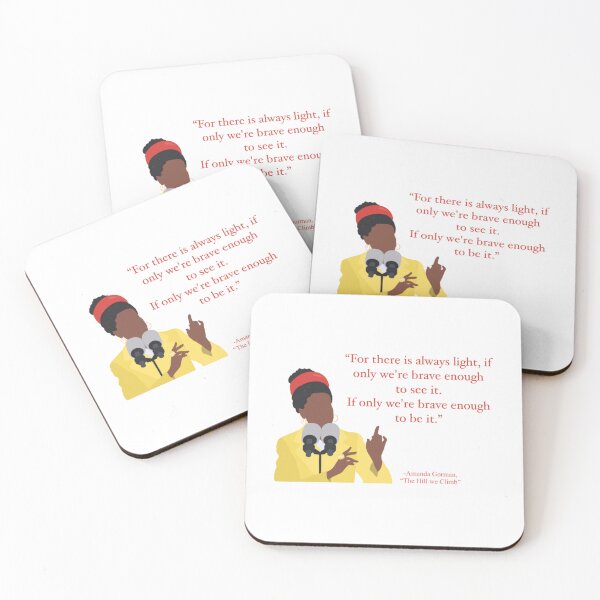Item preview, Amanda Gorman “The Hill We Climb” Illustrated Quote Red  designed and sold by KelseyhGrammer.
