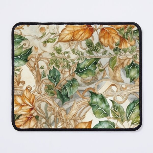 Item preview, "The Downton Sonnet" - Classic Vine & Leaf Symphony in Rich Orange and Green Hues designed and sold by stateofhuman.