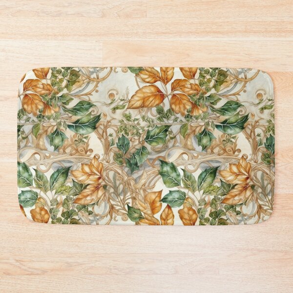 Item preview, "The Downton Sonnet" - Classic Vine & Leaf Symphony in Rich Orange and Green Hues designed and sold by stateofhuman.