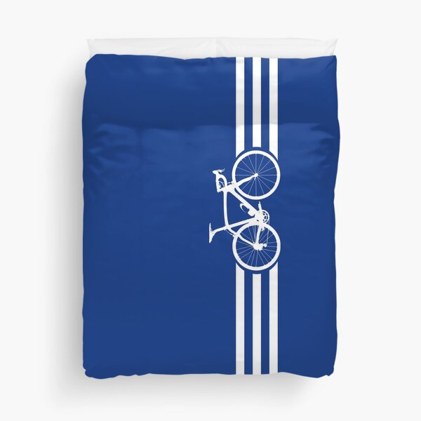 Bike Stripes White x 3 Duvet Cover