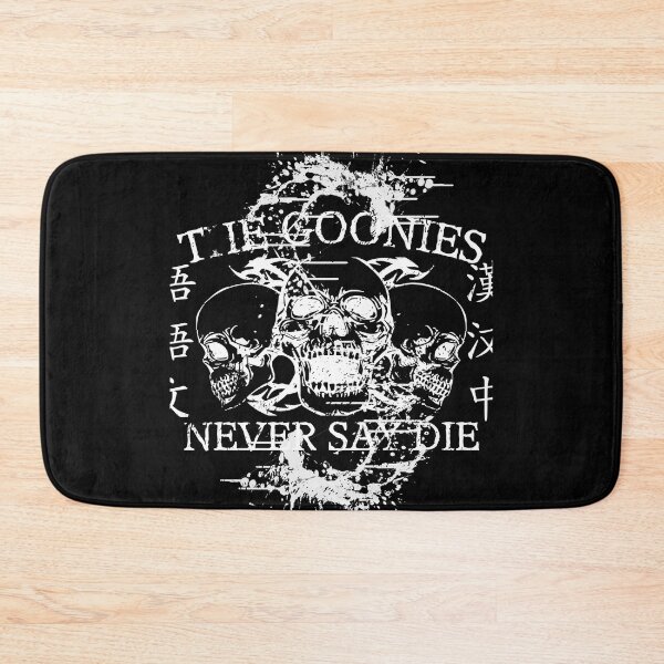 Item preview, the goonies, never say die - White skull on Black designed and sold by Adam 7ea.