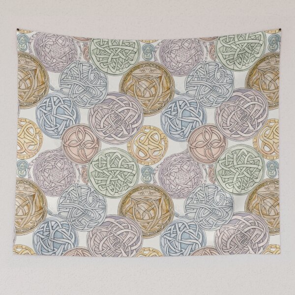 Item preview, "Dawn of Celts"- Pastel-hued Celtic Knotwork Echoing the Delights of Spring designed and sold by stateofhuman.