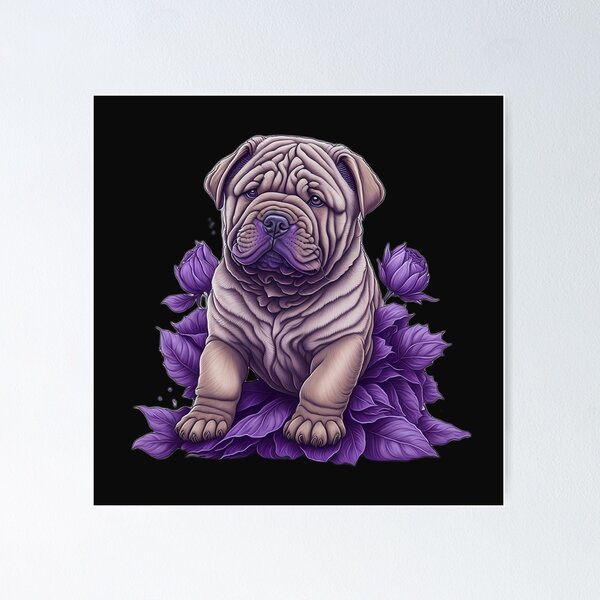 Item preview, bulldog dog between leaves designed and sold by BaliamShop.