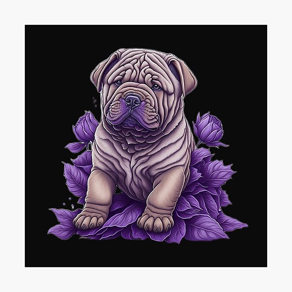 Item preview, bulldog dog between leaves designed and sold by BaliamShop.