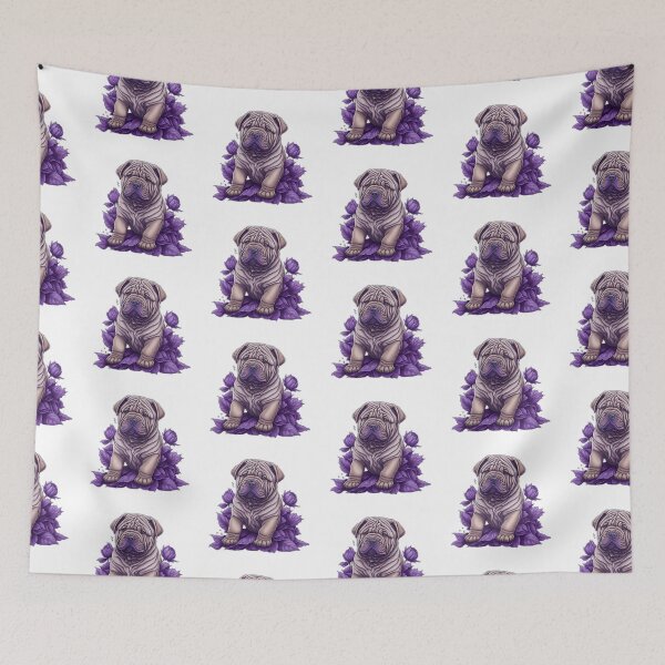 Item preview, bulldog dog between leaves designed and sold by BaliamShop.