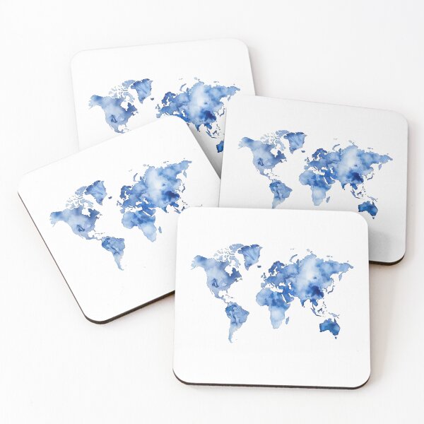 Item preview, Watercolor world map designed and sold by Ramona-Gliga.