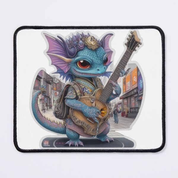 Item preview, Adorable kimono-clad dragon guitarist rocking the stage sticker and more. designed and sold by mefirefire.