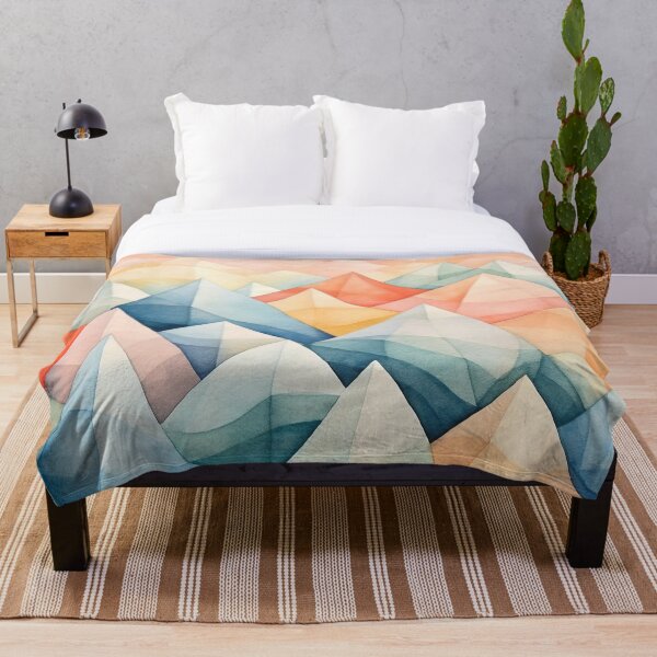 Artikelvorschau, mountains of pastel colors painted in cubist's watercolor style 1 entworfen und verkauft von FlaskLab.