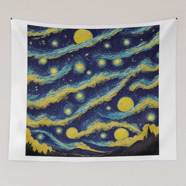 Item preview, Starry Van Gogh Night: A Vibrant Celestial Masterpiece designed and sold by RedArtG09.