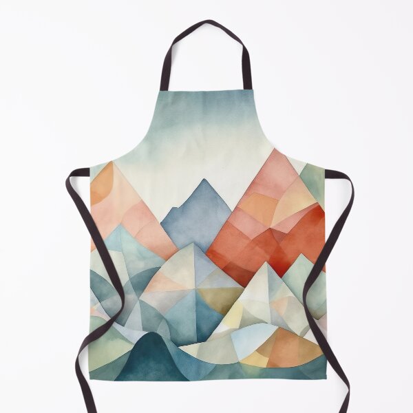 Item preview, mountains of pastel colors painted in cubist's watercolor style 6 designed and sold by FlaskLab.